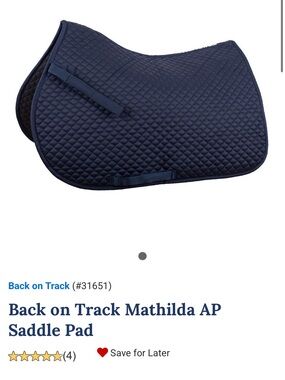 EUC Back on Track Navy Mathilda AP Jump Saddle Pad
